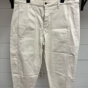 Chico's Cream Button-Front Utility Jeans